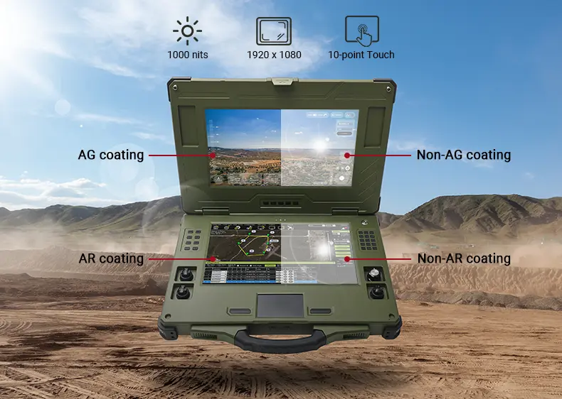 Dual 13.3" Full HD Touchscreens with Sunlight Readability