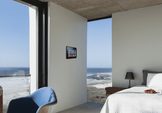 Smart panel mounted on wall in home