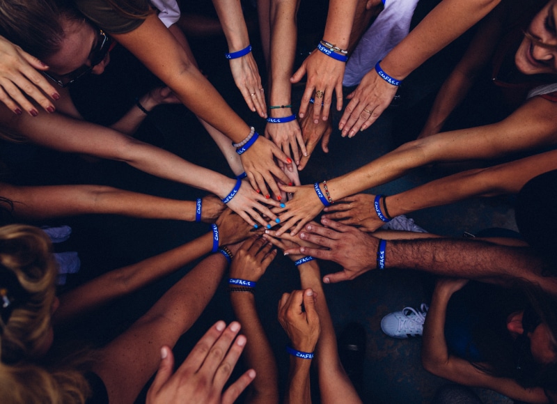 Hands Touching in a Circle