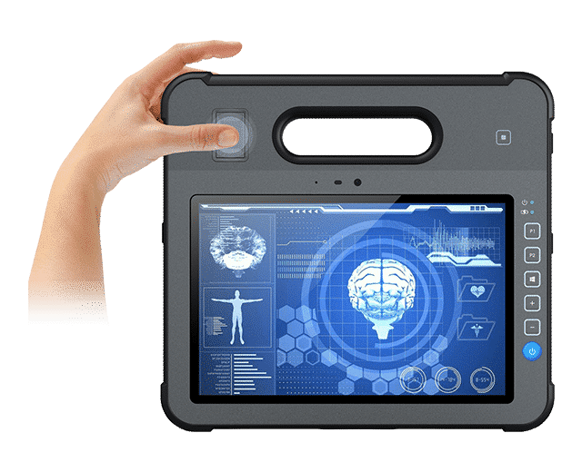 Fingerprint reader integrated into rugged tablet pc