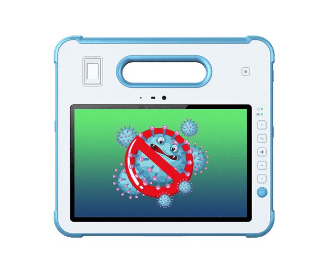 White MD-100M rugged medical grade tablet pc antimicrobial housing