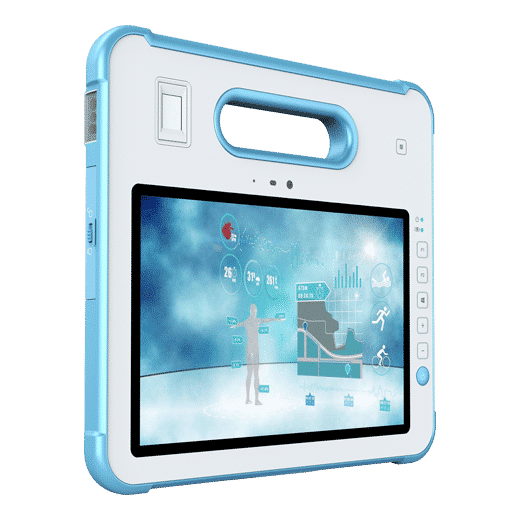 MD-100M White 10 Inch Rugged Medical Grade Tablet IP65 Windows Barcode Scanner RFID NFC Smart Card CAC