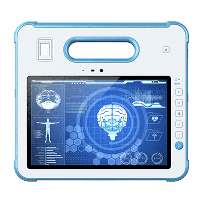 White MD-100M rugged medical grade tablet pc front view