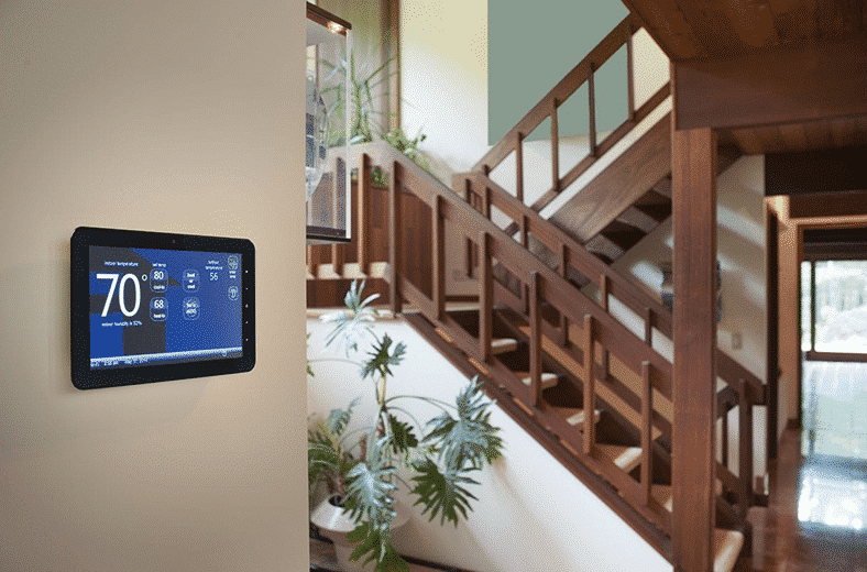 Commercial installation of a panel pc for home automation and smart living.