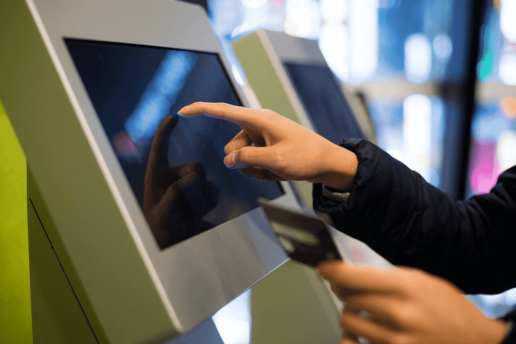 Touch screen self service kiosk with payment option