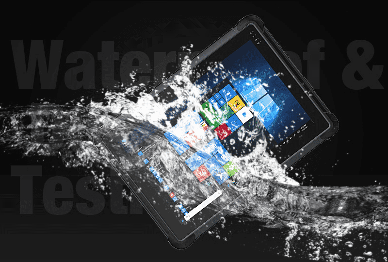 UR-100 Tablet Dropped in Water to Demonstrate Waterproofing