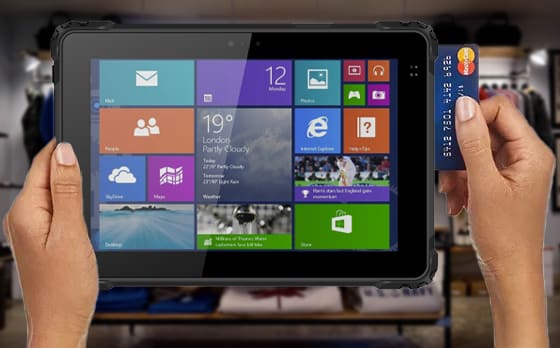 magnetic stripe reader integrated into a rugged tablet pc