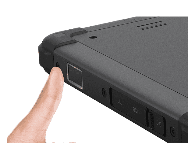 Fingerprint reader scanner integrated into the MJ-80 rugged tablet pc windows